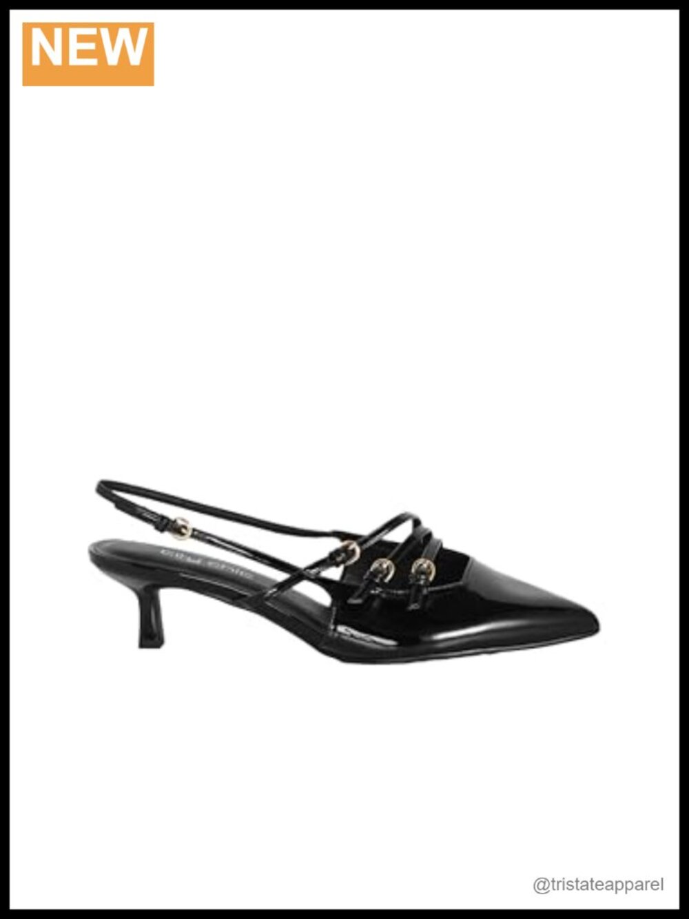 Wide Fit Kitten Heel Pointed Toe Pump with Adjustable Straps